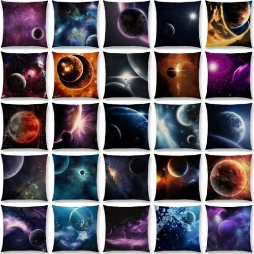 Linen Mysterious Universe Vast Outer Space Beautiful Planets Gorgeous Radiance Cushion Cover Car Decor Sofa Throw Pillow Case