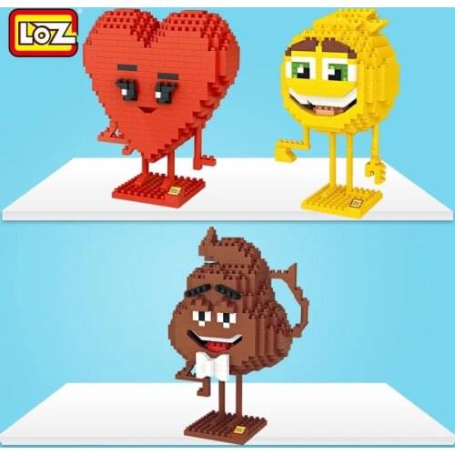 LOZ Diamond Blocks Stool Expression Anime Cartoon Practical Jokes Kids Gift Micro Assembly Model Action Figure DIY Brick