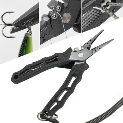 Wholesale Multifunctional Anti-Slip Side Mouth Metal Fishing Line Cutting Fish Hook Pliers Fishing Tool Accessories Fishing Tool