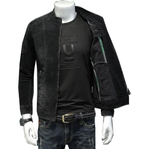 2021 fashion corduroy corduroy jeans jacket male flying pilot denim slim casual street spring and autumn street denim jacket