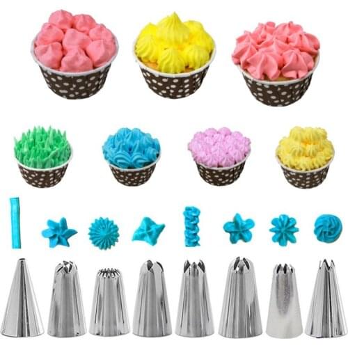Cake Tools Kit Turntable Pastry Nozzles For Cream Confectionery Bags Icing Piping Nozzles Tips Baking Tools