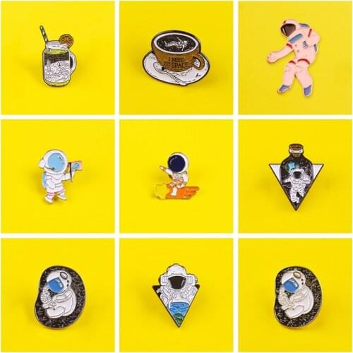 Astronaut Series Set Space Brooch Lapel Pin Metal Badges On Clothes Icon On The Backpack Enamel Pins On Jeans Jacket Accessories
