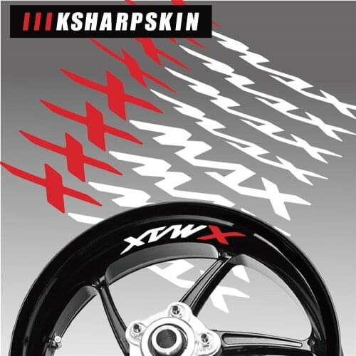Motorcycle sticker waterproof decorative wheel stripe logo with reflective MOTO inner ring decal for YAMAHA XMAX
