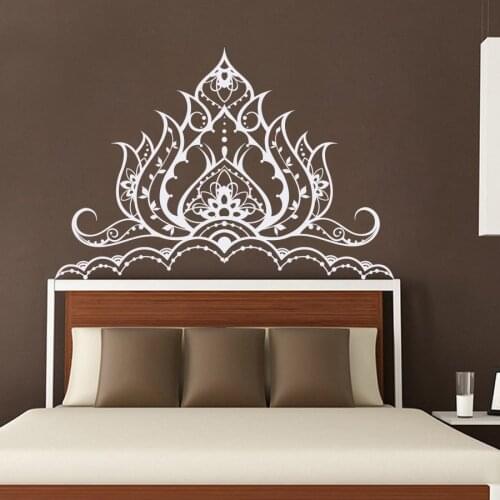 Mandala Flower Wall Decal Master Bedroom Vinyl Wall Stickers Moraccan Headboard Wall Sticker Removable Home Decor Art MuralSY114