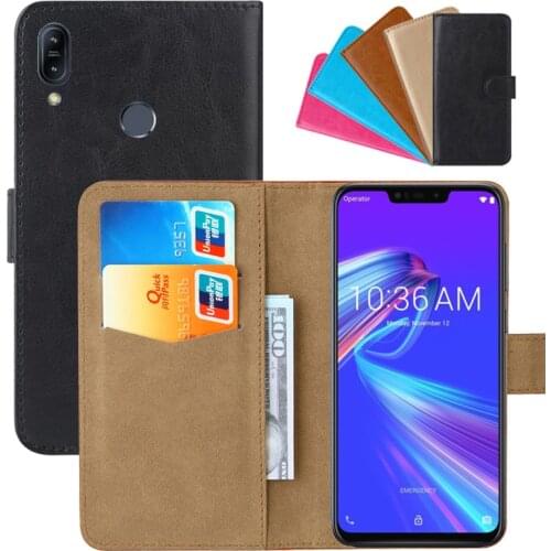 Luxury Wallet Case For ASUS ZenFone Max M2 (ZB633KL, ZB632KL) PU Leather Retro Flip Cover Magnetic Fashion Cases Strap