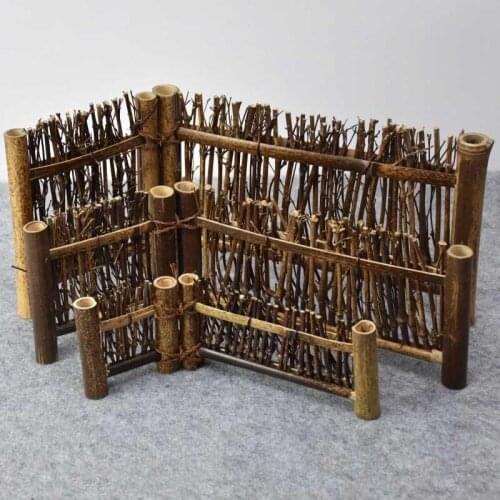 Handmade Tea Ceremony Art Piece Purple Bamboo Fence Screen Tea Pet Fence Tea Table Decoration X-099