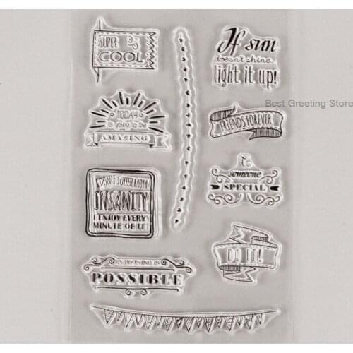 Clear title banner stamps for card making planner stamps nammer quote stamps