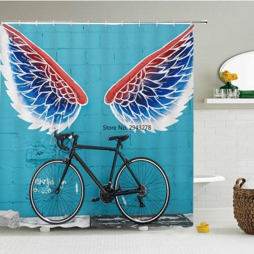 Blue Pattern Abstract Modern Graffiti Painting Shower Curtain Colorful Waterproof Polyester Fabric Shower Curtain 60 x 72 inches