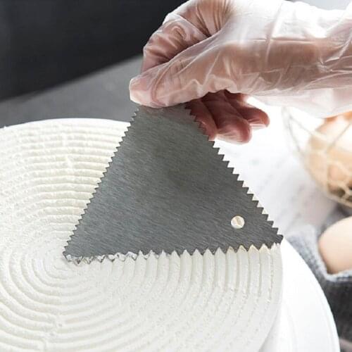 Cream Scraper Smoother Pastry Cutter Stainless Steel Irregular Teeth Edge DIY Cake Decorating Spatula Tools Baking Accessories