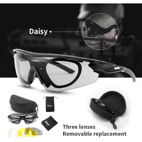 Daisy C8 Driving Glasses occhiali motociclista Sunglasses Goggles Desert Storm 3 Lens Outdoor UV400 Airsoft Military Sunglasses