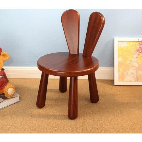 Small Stool Simple Living Room Solid Wood Stool Back Home Childrens Stool Fashion Creative Baby Chair Small Board