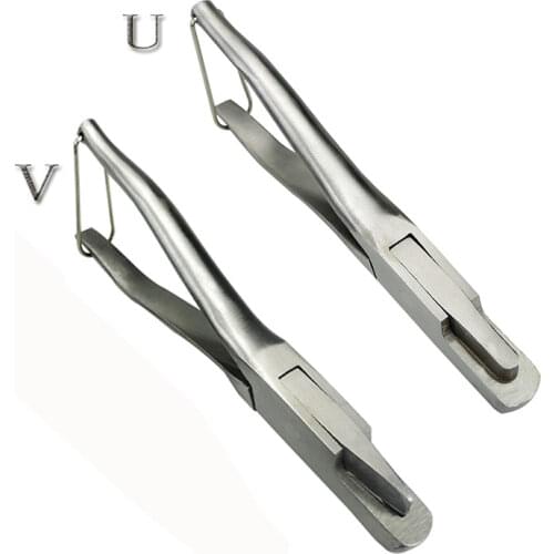 Livestock Animal Pig Ear Notcher Plier V Shape U shape Stainless Steel Clamp Ear Mark for Pig Farm Equipment Kit Tool