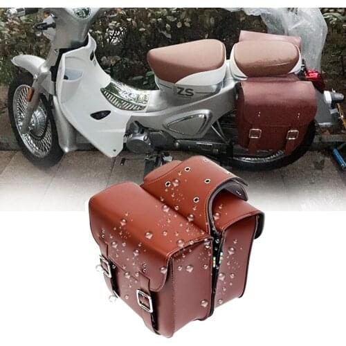 Waterproof Bag Motorcycle Saddle Bags Pu Leather Motorbike Side Tool Bag Out Door Luggage