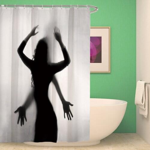 25%,80*180 sexy beauty Shower Curtain Bath Polyester Anti-rush Duck Shadow Pattern 3D Waterproof With 12 Plastic Hooks Bathroom
