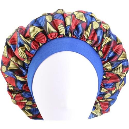 Women Satin Bonnet African Pattern Print Silky Ankara Bonnet Hair Care Night Sleep Cap Ladies Chemo Hair Loss Cap New Fashion