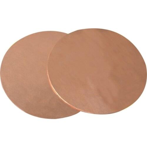 0.5-5mm thick 50mm Pure 99.5% Round Copper Plate Electrode Sacrificial Anode Plating Sheet Customized CNC service