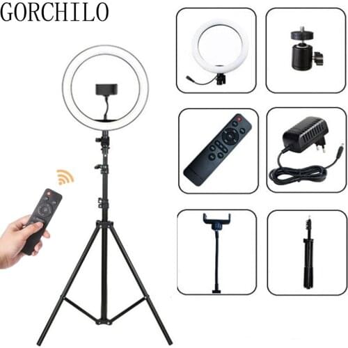 13Inch Photography LED Selfie Ring Light Dimmable Camera Phone Ring Lamp With Stand Tripods For Makeup Video Live Studio tiktok
