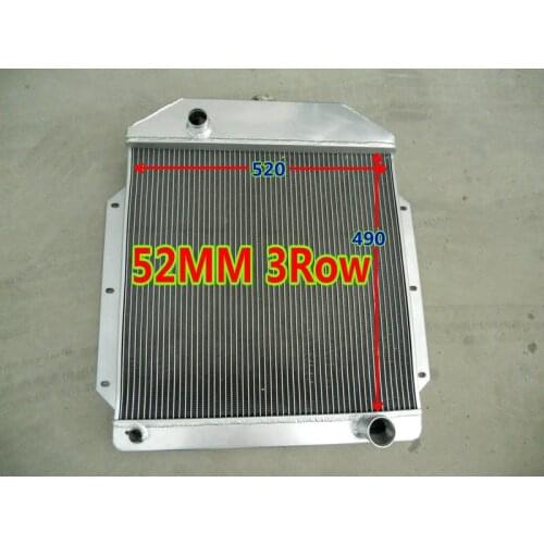 3 core 52MM aluminum radiator for Ford Pickup Truck CHEVY ENGINE v8 1942-1952 Manual KIT 42 43 45 49 50 51