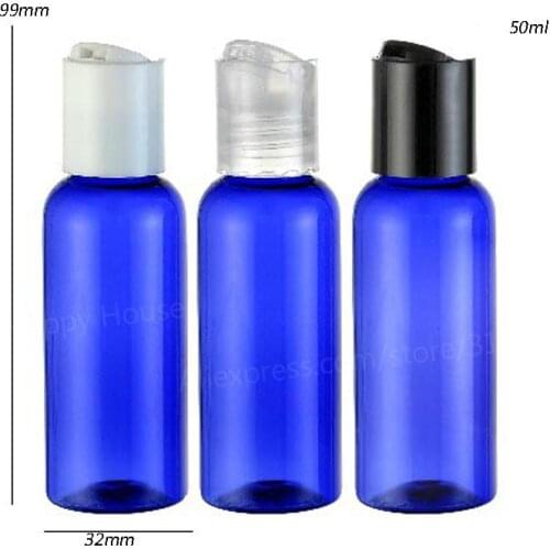 30 x 50ml New Fashion Pet Bottle With Disk Cap Cobalt Blue 50cc Cosmetic Cream Packaging