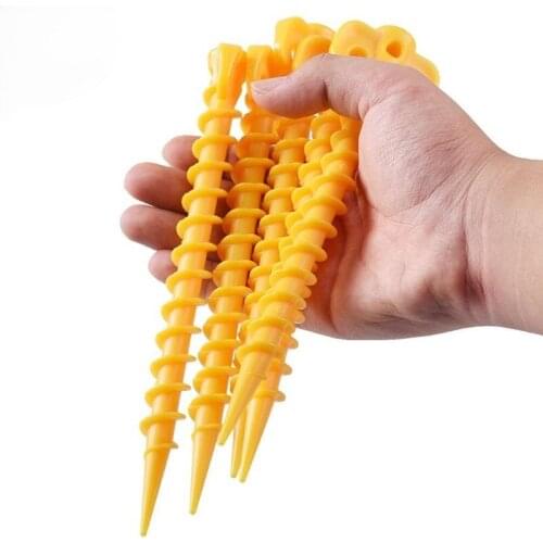 5pcs Tent Nails Outdoor Camping Trip Tent Peg Ground Nails Screw Nail Stakes Pegs Plastic Sand Pegs Trip Beach Tent Stakes Pegs