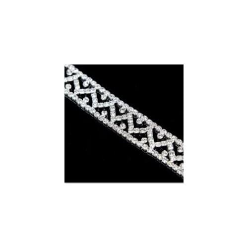 5 Yards/lot 20mm Width Hot Rhinestone Cup Chain Rhinestone Trim for Bridal Headband Head Piece