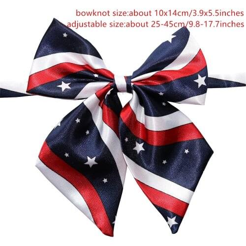 50pcs Pet Dog Bow Tie 4th of July/July 4th Adjustable Dog Bow Tie Necktie Collar Dog Accessory Pet Supplies