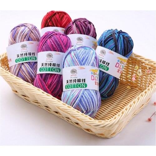 500g=10Pcs Fancy Yarn Mix Colors Melange Thread Strings Cotton Blended Yarn Beautiful for Hand Knitting Sweater