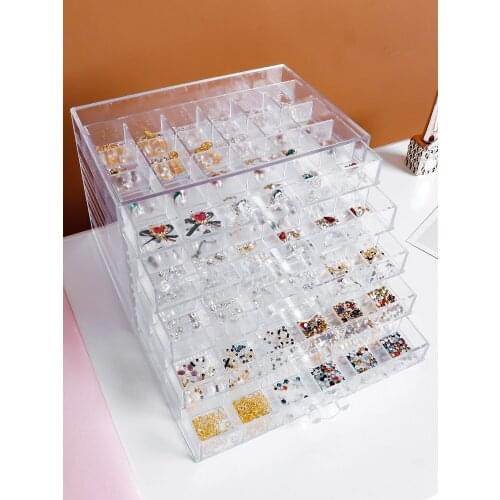 72/120 Grids Acrylic Accessories Jewelry Beads Storage Box Nail Display Organizer Nail Art Decoration Classification Case