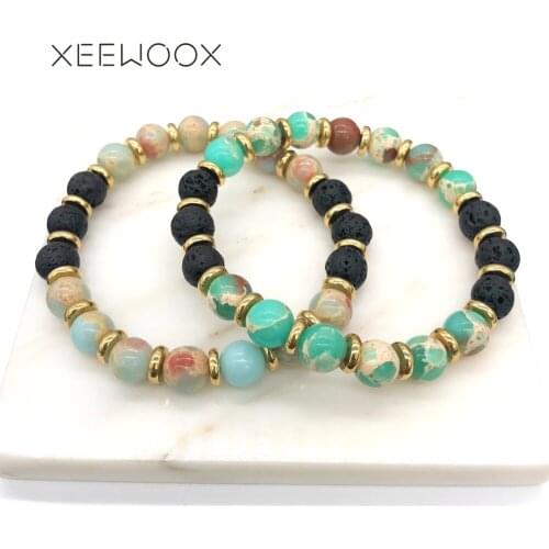 Yoga Lava Essential Oils Diffuser Bead Bracelet For Couple Woman Man Girl Natural Stone XEEWOOX Boho Bohemia Anniversaries Gift