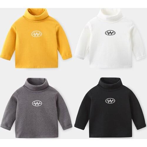 Childrens Clothing Autumn Winter New Baby Boys Bottoming Shirt Kids Casual Turtleneck Cotton Thick Tshirt for Boy Toddler Tops