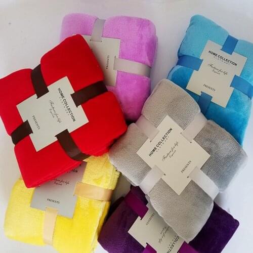 Home textile blue fleece blanket purple super warm soft blandets throw on sofa/bed/travel patchwork solid bedspreads 120*200cm