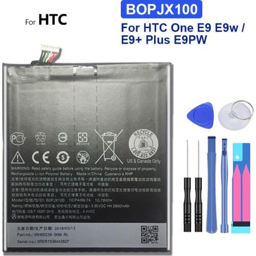 Mobile Phone Battery For HTC One E9 E9w / E9+ Plus E9PW Replacement Battery BOPJX100 2800mAh