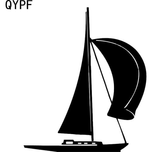 QYPF 14*16.4CM Interesting Ship Sailboat Ocean Sailing Vinyl Sticker Accessories Graphic C16-1058