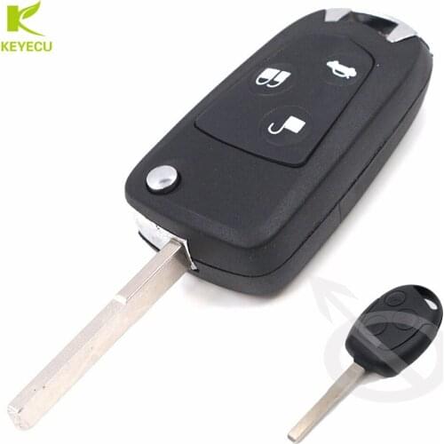 KEYECU Replacement Modified Remote Key Shell 3 Button HU101 Blade For Ford Focus Festiva Fusion KA Suit 2002-2007