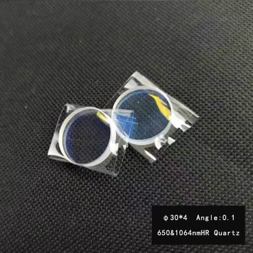 Weimeng Wedge mirror φ 30*4mm Wedge angle 0.1mm and 60 degree 650&1064nm HR coating quartz material for laser machine