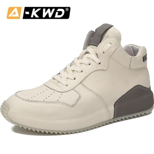 New Men Casual Shoes Fashion Black Designer Shoes Genuine Leather Shoes High Top Men Sneakers Chausure Homme Luxury Sneakers Men