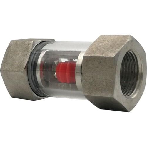 In-Line SS304 Stainless Steel Window Sight Flow Indicator With Impeller 1/4" 3/8" 1/2" 3/4" 1" BSPT Female Thread