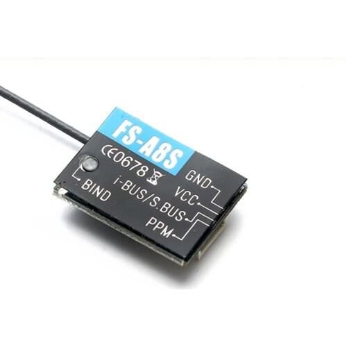 Flysky FS-A8S FS A8S 2.4G 8CH Mini Receiver with PPM i-BUS SBUS Output for Drone Quadcopter Spare Parts Accessories