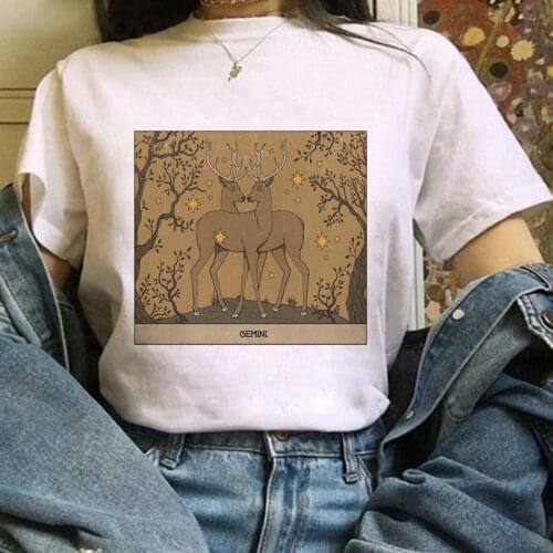 Fashion Women Tarot Cat Print T-shirts Funny Clothing Cartoon Womens Female Graphic T Shirt Cute T-Shirt Casual Tee Shirt Tees