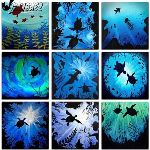 Sea Animal Diamond Painting Turtle Cross Stitch Embroidery Blue Mosaic Kit 5D Diy Hand Inlaid Home Decoration Design
