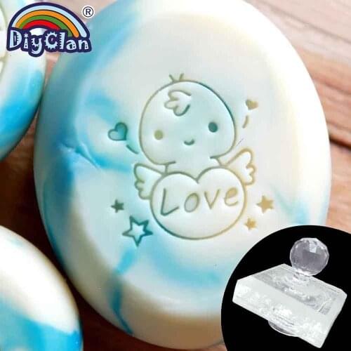 Chick Love Handmade Soap Stamp NEW Clear Diy Natural Organic Soap Making Stamps Glass Chapter With Handle Rein Seal Tools Cute