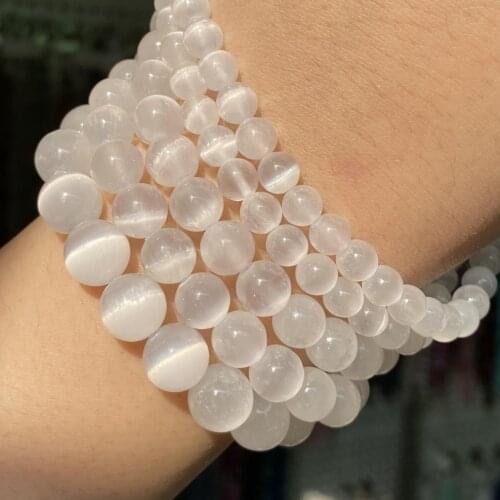 Natural White Gem Stone Beads 6 8 10mm Round Loose Spacer Beads For Jewelry Making Diy Women Bracelet Necklace Charm Accessories