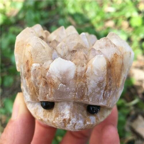 Natural gemstone hand-carved hedgehog folk crafts crystal cluster stone for gifts