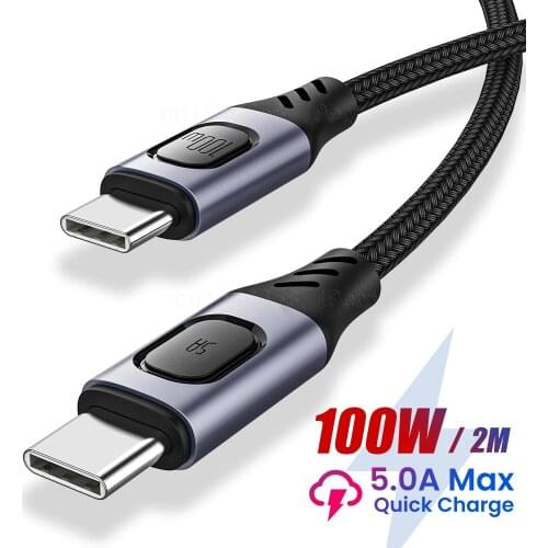 PD 100W USB Type C To USB C Cable For Xiaomi Samsung Huawei Fast Charging USB C Cable For Macbook Pro Quick Charger Wire Cord