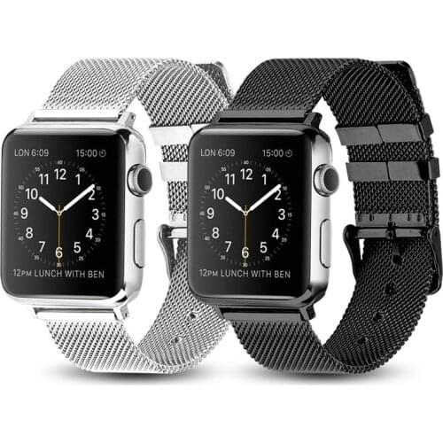 Stainless Steel Woven Mesh Watch Belt for iWatch Series 1 2 3 4 5 Milanese Apple Watch Band 38mm 40mm 42mm 44mm