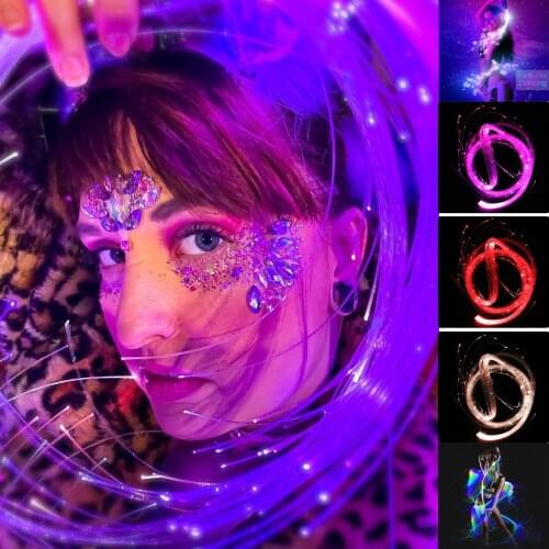PROGRAMMABLE LED Fiber Optic Whip] 6 Ft 360° Swivel - Super Bright Light Up Rave Toy | EDM Pixel Flow Lace Dance Festival