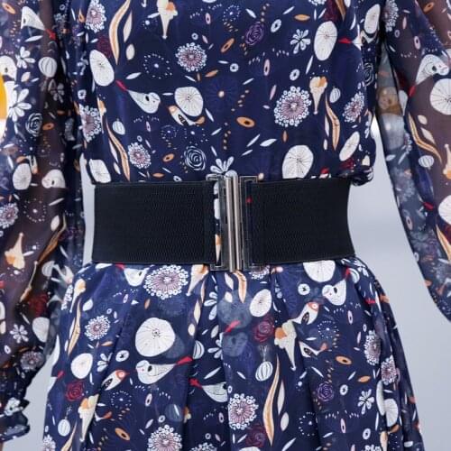 New Waistband HOT Womens Waistbands Elastic Wide Belt Alloy Buckle Cummerbund Female Black Strap White Dress Decoration Gifts