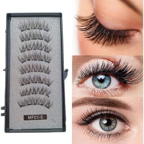 8pcs Magnets Eyelashes Natural Long False Eyelashes Dramatic Lashes Extension Fake Eyelash For Makeup