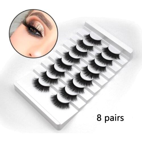 NEW 8 Pairs 8-25mm 3dMink Lashes Bulk Faux Thick Long Wispy Natural Mink Lashes Pack Short Wholesales Natural False Eyelashes