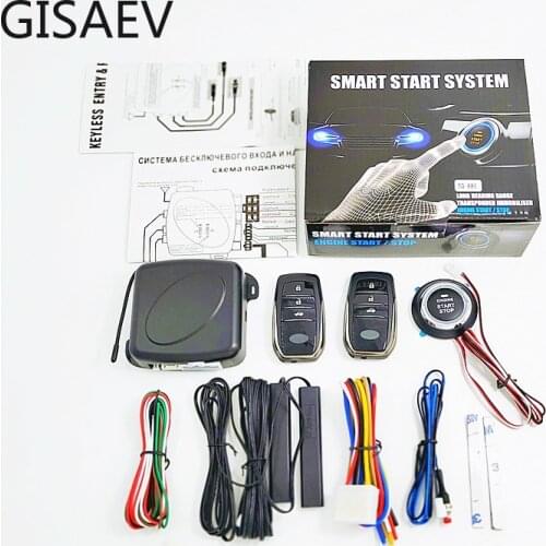 Keyless Entry System Car Start Stop Button Universal Smart Key System Car Alarm Central Door Lock with Remote Control Auto Start